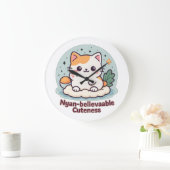 Nyan-believable Cuteness – Schattigee Kawaii Cat Grote Klok (Huis)