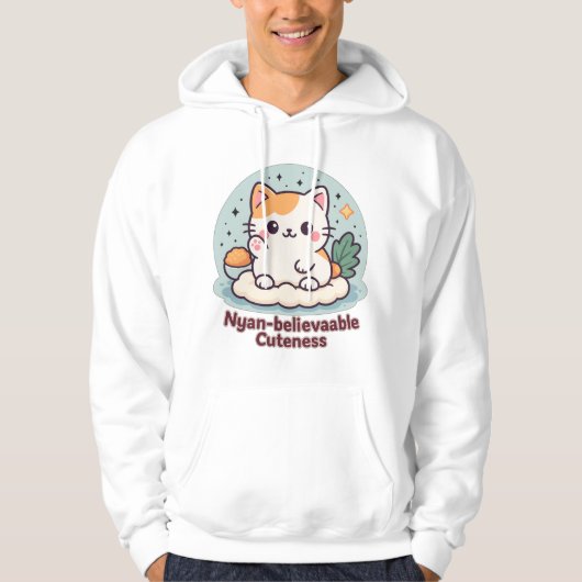 Nyan-believable Cuteness – Schattigee Kawaii Cat Hoodie (Voorkant)