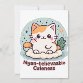 Nyan-believable Cuteness – Schattigee Kawaii Cat Kaart (Voorkant)