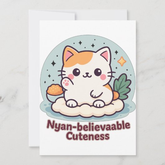 Nyan-believable Cuteness – Schattigee Kawaii Cat Kaart (Voorkant)