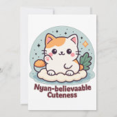Nyan-believable Cuteness – Schattigee Kawaii Cat Kaart (Achterkant)