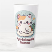 Nyan-believable Cuteness – Schattigee Kawaii Cat Latte Mok (Voorkant)