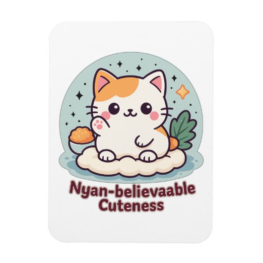 Nyan-believable Cuteness – Schattigee Kawaii Cat Magneet (Verticaal)