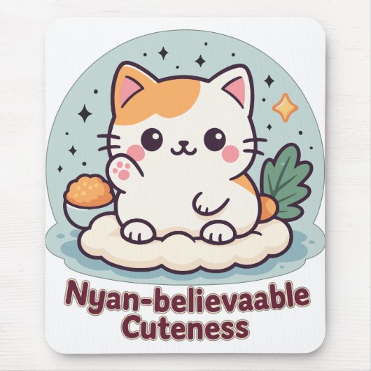 Nyan-believable Cuteness – Schattigee Kawaii Cat Muismat (Voorkant)