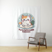 Nyan-believable Cuteness – Schattigee Kawaii Cat Wandkleed (In situ)