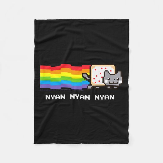 Nyan Cat Nyan Nyan Nyan Rainbow Funny Internet Mem Fleece Deken (Voorkant)