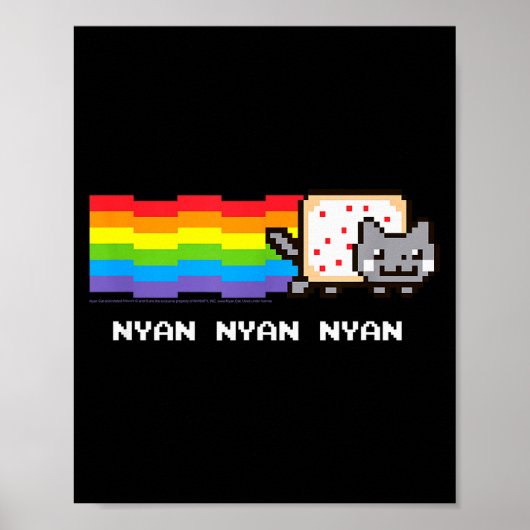 Nyan Cat Nyan Nyan Nyan Rainbow Funny Internet Mem Poster (Voorkant)