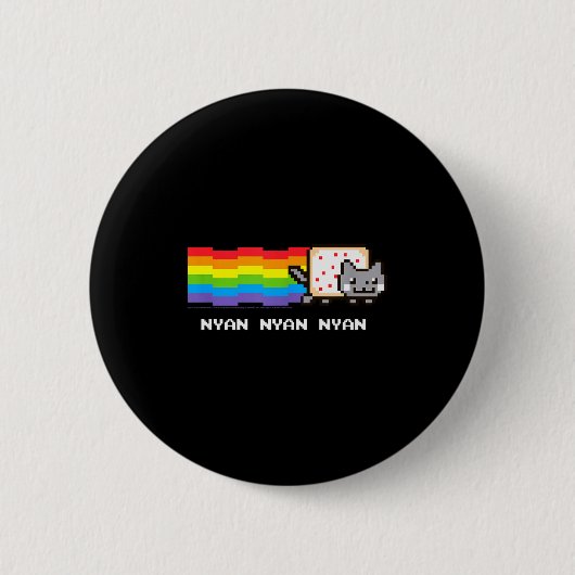 Nyan Cat Nyan Nyan Nyan Rainbow Funny Internet Mem Ronde Button 5,7 Cm (Voorkant)