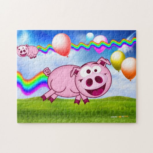 Nyan Cat pardon Pig puzzle Legpuzzel (Horizontaal)