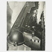 NYC 20th Century Limited Steam Train Engine Large Fleece Deken (Voorkant)