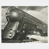 NYC 20th Century Limited Steam Train Engine Large Fleece Deken (Voorkant (Horizontaal))