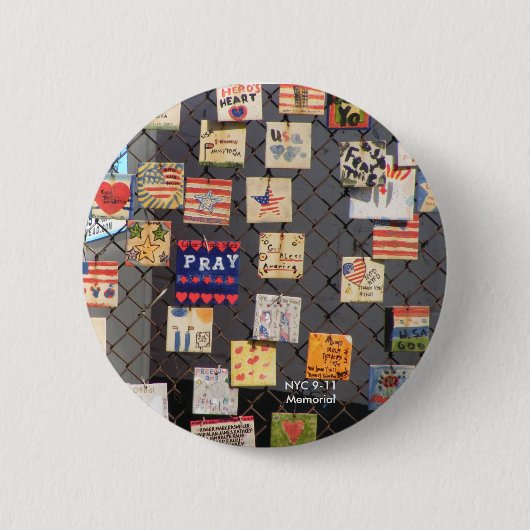 NYC 9-11 Memorial Ronde Button 5,7 Cm (Voorkant)