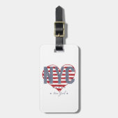 NYC American Flag Heart Bagagelabel (Voorkant verticaal)