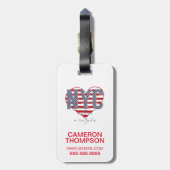 NYC American Flag Heart Bagagelabel (Achterkant verticaal)