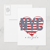 NYC American Flag Heart Briefkaart (Voorkant / Achterkant)