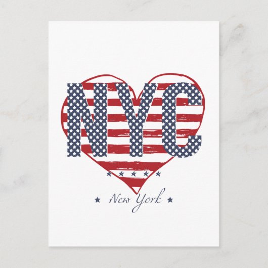 NYC American Flag Heart Briefkaart (Voorkant)