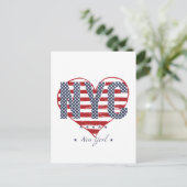 NYC American Flag Heart Briefkaart (Staand voorkant)
