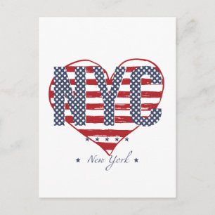 NYC American Flag Heart Briefkaart