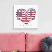 NYC American Flag Heart Canvas Afdruk (Insitu (Woonkamer))