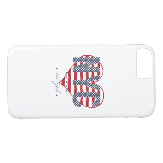 NYC American Flag Heart Case-Mate iPhone Case (Achterkant (Horizontaal))