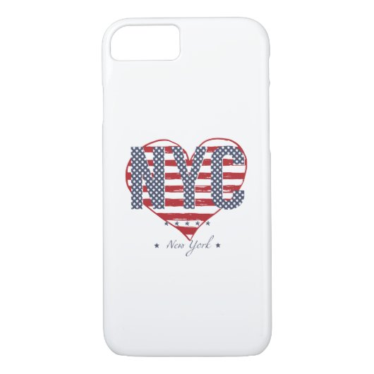 NYC American Flag Heart Case-Mate iPhone Case (Achterkant)