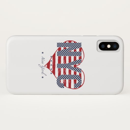 NYC American Flag Heart Case-Mate iPhone Case (Achterkant (horizontaal))