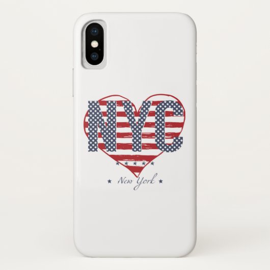 NYC American Flag Heart Case-Mate iPhone Case (Achterkant)