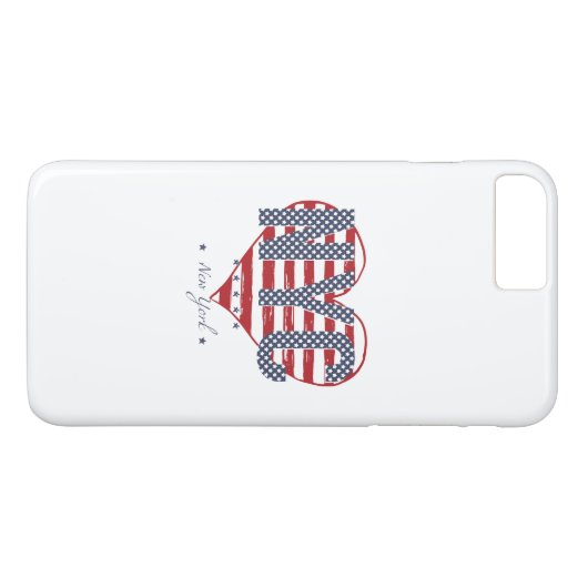 NYC American Flag Heart Case-Mate iPhone Case (Achterkant (Horizontaal))