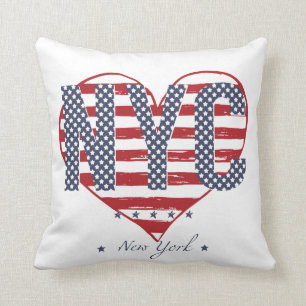 NYC American Flag Heart Kussen