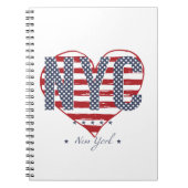 NYC American Flag Heart Notitieboek (Voorkant)
