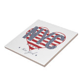 NYC American Flag Heart Tegeltje (Zijkant)
