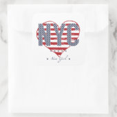 NYC American Flag Heart Vierkante Sticker (Tas)
