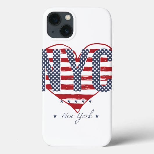 NYC Amerikaanse Vlag Hart Case-Mate iPhone Case (Achterkant)