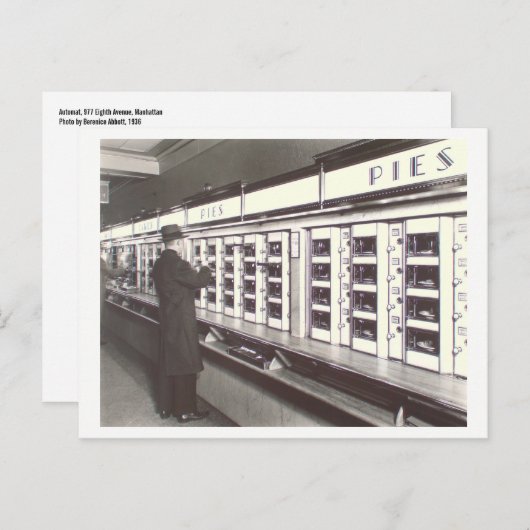 NYC Automat Foto van Berenice Abbott Briefkaart (Voorkant / Achterkant)