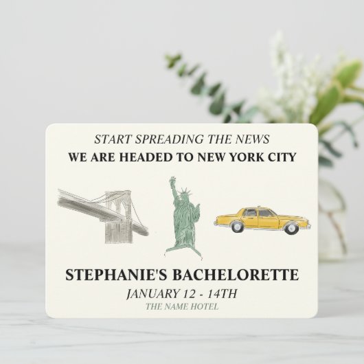 NYC Bachelorette Kaart (Staand voorkant)