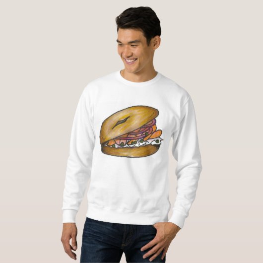 NYC Bagel Onion Cream Cheese Lox Caps Sweatshirt (Voorkant volledig)