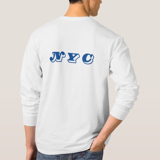 NYC bedrukte lange mouwen T shirten. T-shirt (Achterkant)