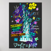 NYC-beeld van de vrijheidsreistedkunst Poster (Voorkant)