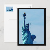 NYC-beeld van Liberty Blue Briefkaart (Voorkant / Achterkant)