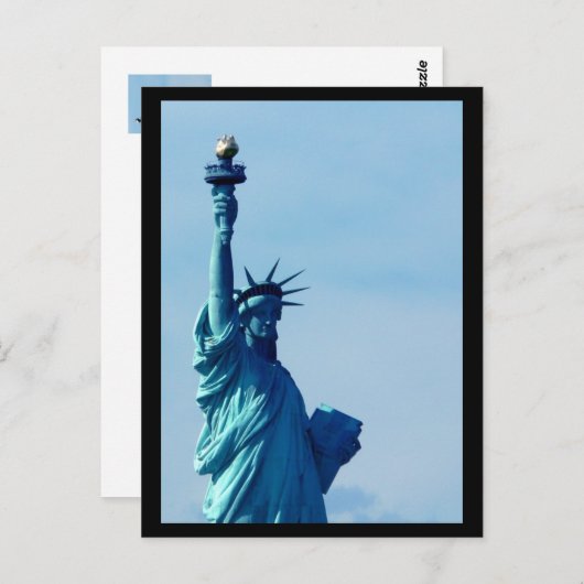NYC-beeld van Liberty Blue Briefkaart (Voorkant / Achterkant)