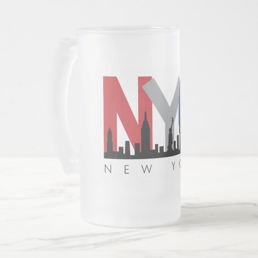 NYC Bevroren Biermok Matglas Bierpul (Voorkant links)