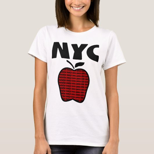 NYC - Big Apple met alle 5 boroughs T-shirt (Voorkant)