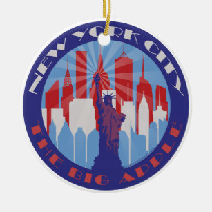 NYC Big Apple Patriot Keramisch Ornament