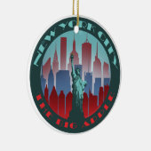NYC Big Apple-ronde Keramisch Ornament (Rechts)