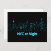 NYC bij nacht Briefkaart (Voorkant / Achterkant)