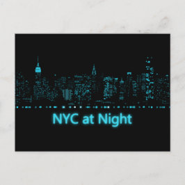 NYC bij nacht Briefkaart