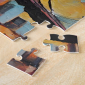 NYC bij zonsondergang Abstract Legpuzzel (Zijkant)