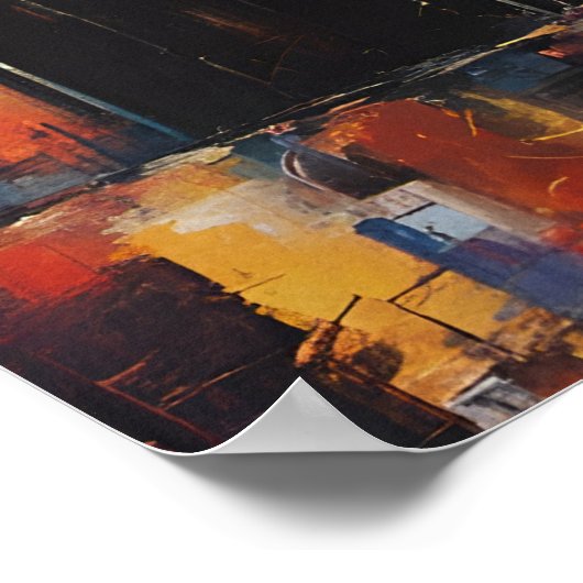 NYC bij zonsondergang Abstract unframed Poster (Hoek)