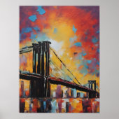 NYC bij zonsondergang Abstract unframed Poster (Voorkant)