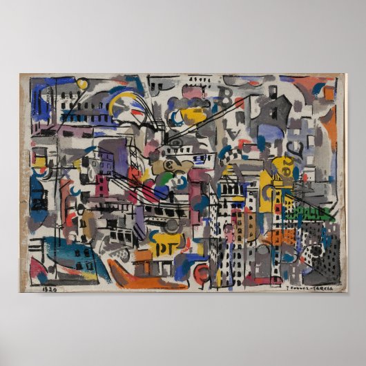 NYC Bird’s Eye-Uitzicht | Joaquín Torres-García Poster (Voorkant)